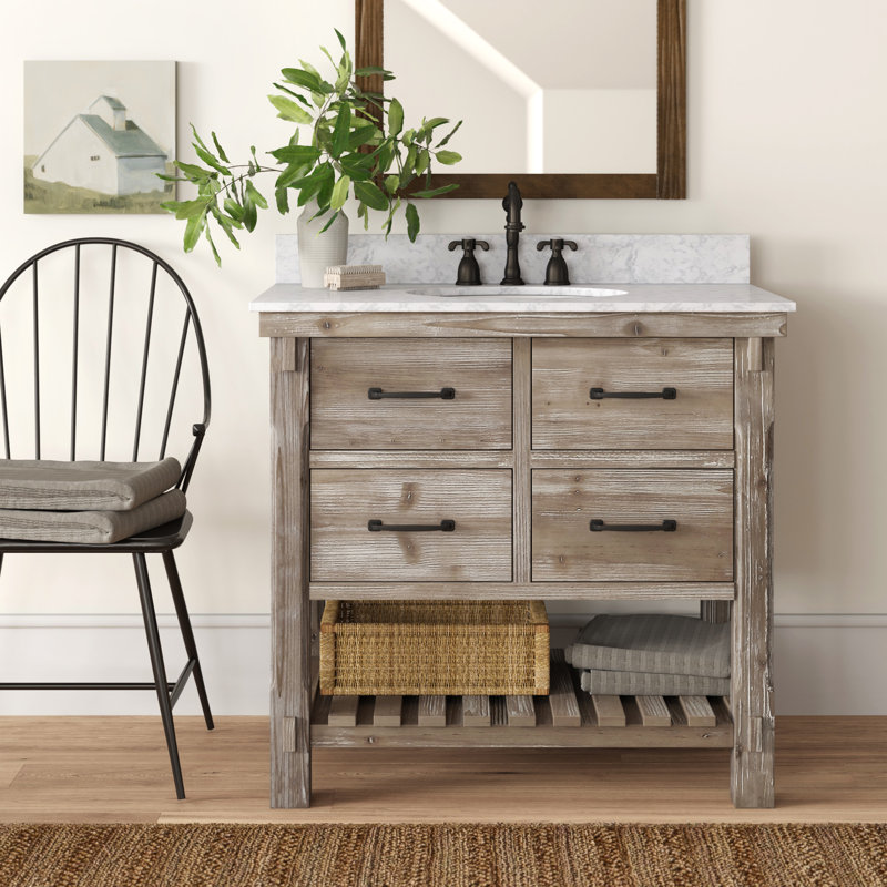 Laurel Foundry Modern Farmhouse Clemmie 37" Single Bathroom Vanity Set